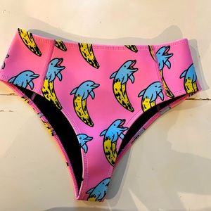 🌊 Hoaka Banana Dolphin Swim Bottoms - Size Small/Petite 🌊